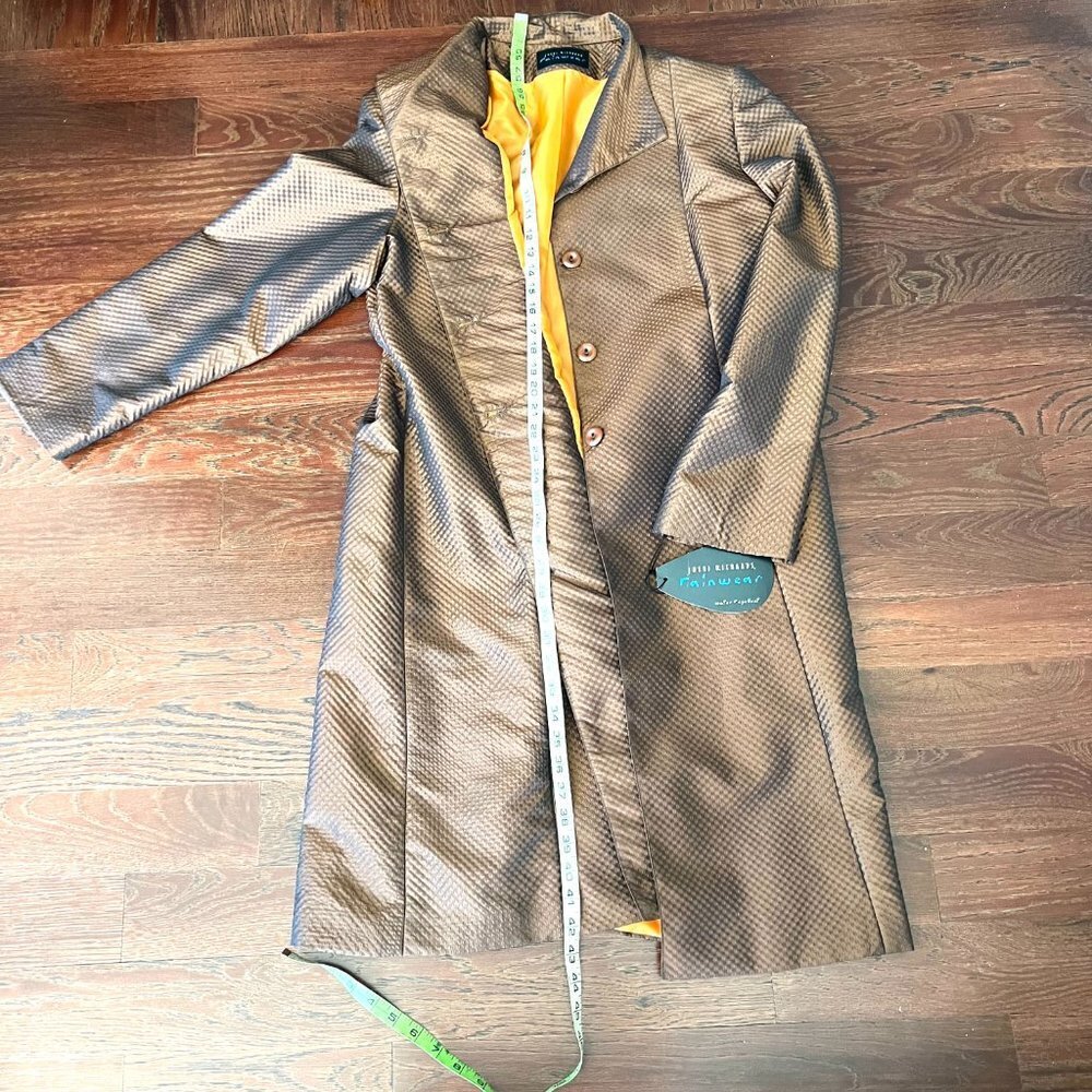 NWT Retro Vintage Rain Jacket Trench Coat with Hat in Brown Size XL / 16 - Picture 14 of 16